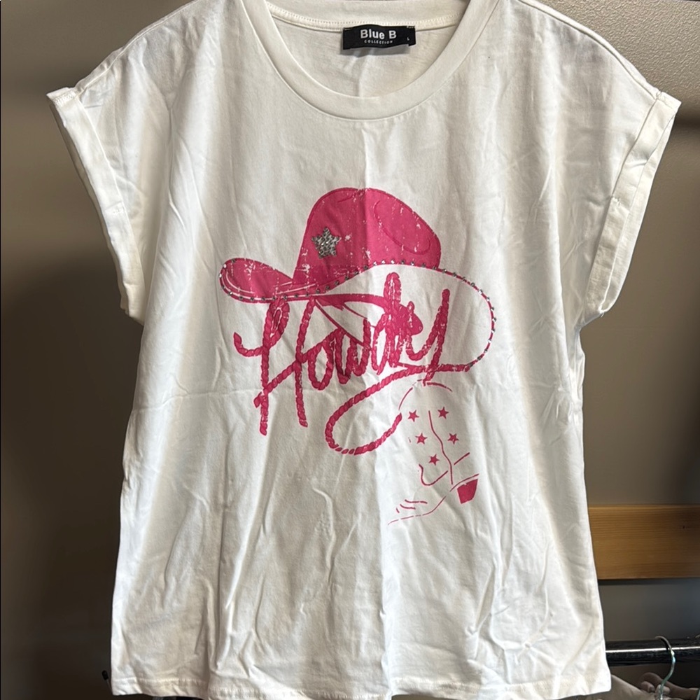 Kids White and Pink Graphic T-Shirt